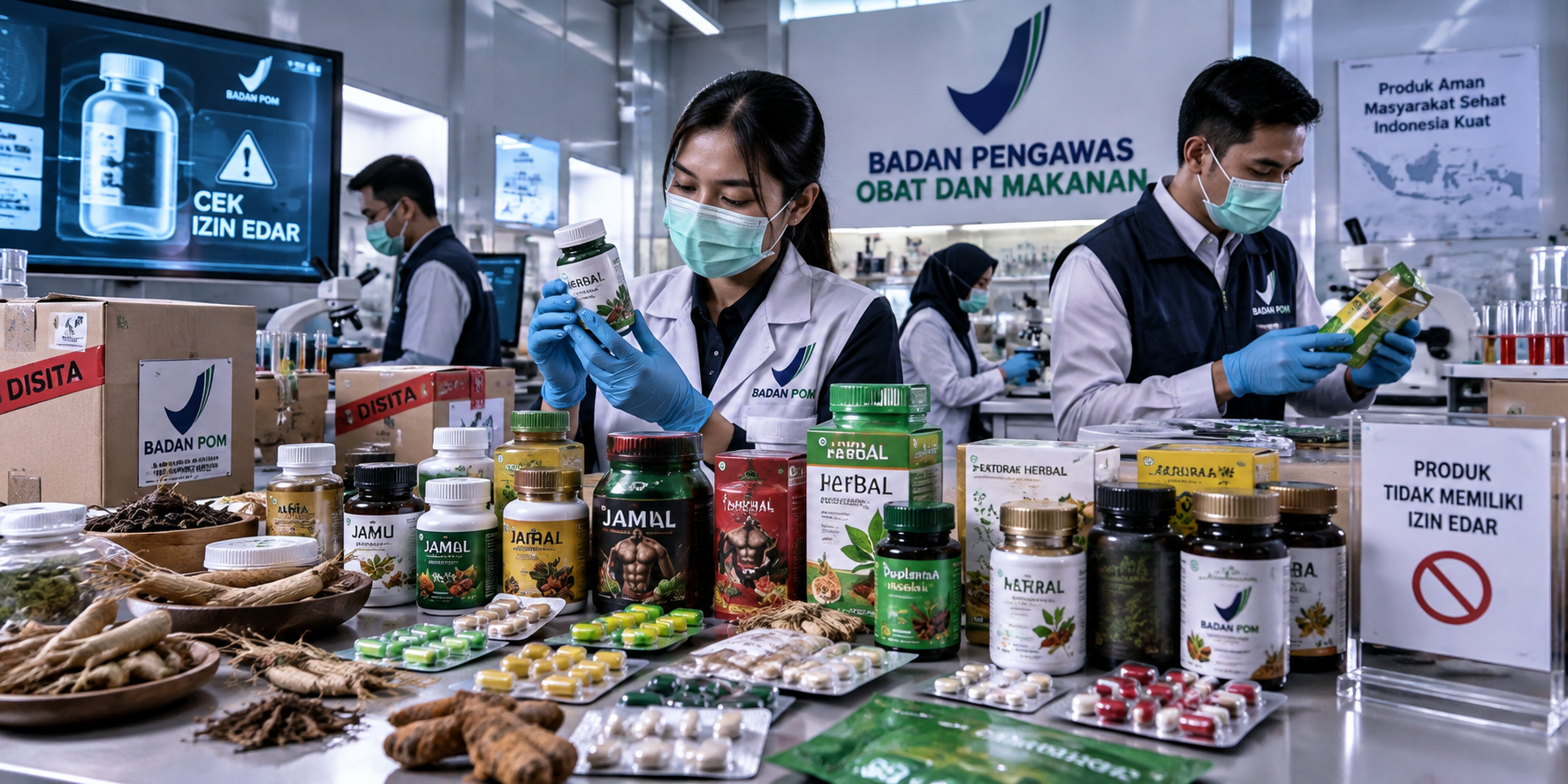 BPOM temukan 31 obat herbal dan suplemen ilegal, 30 mengandung bahan kimia obat. Kenali daftar produk, risiko, dan cara mengecek